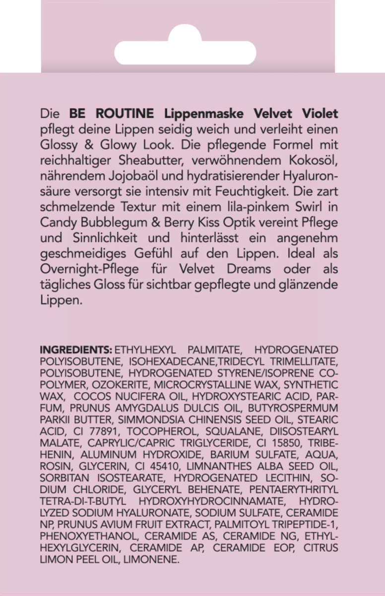 BE ROUTINE Lip Care Lip Mask Velvet Violet, 17 g