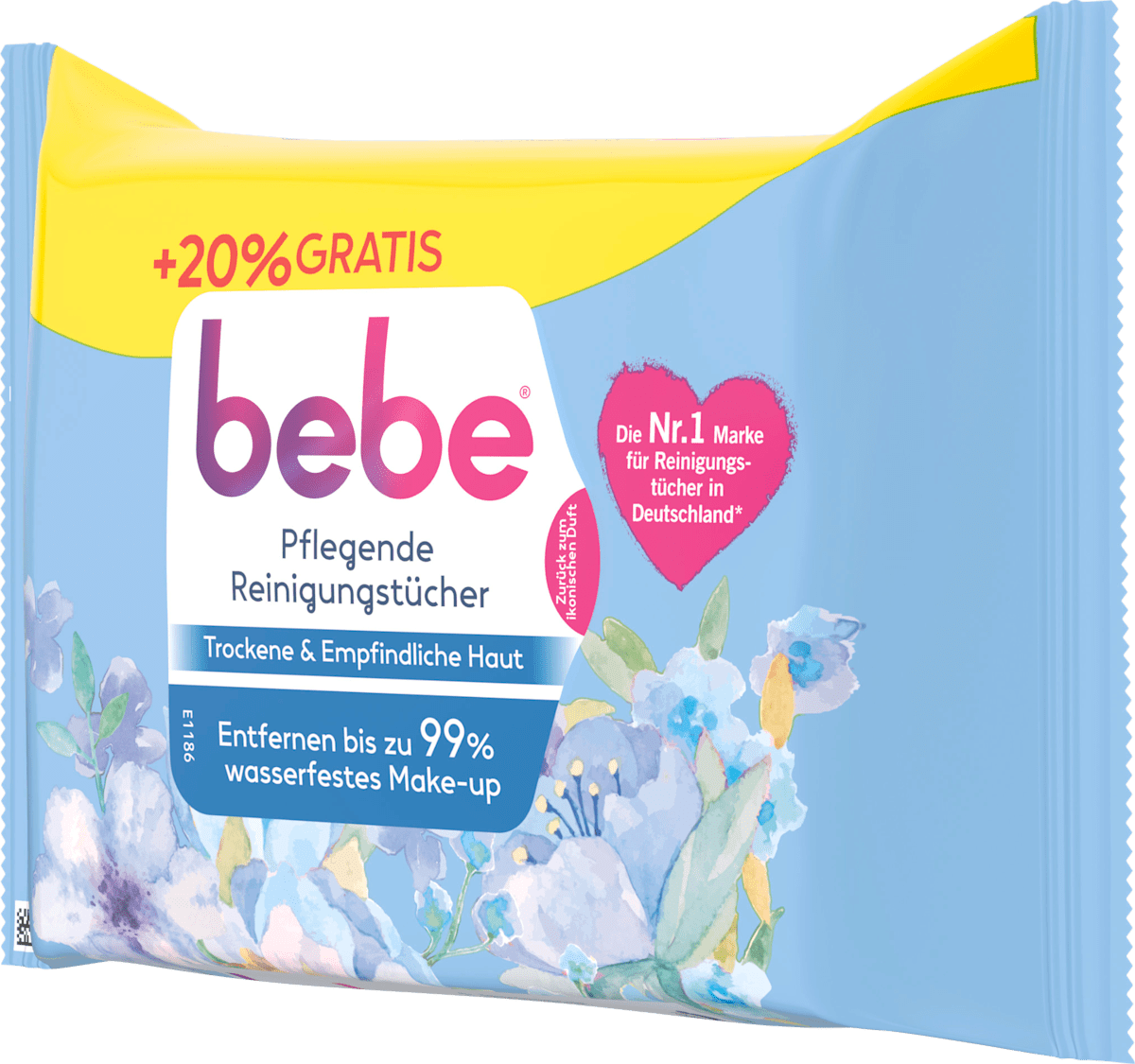 bebe Nourishing Cleansing Wipes with Vitamin E and Glycerin, 30 pcs
