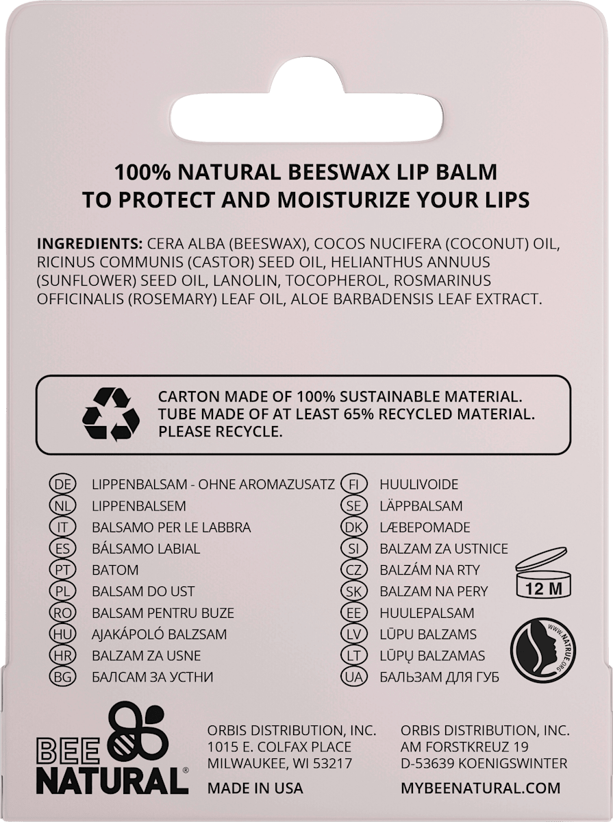 BEE NATURAL Lip Balm Sensitive, 4.2 g