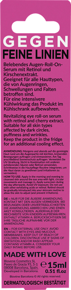 BIOVÈNE BARCELONA Eye Roll-On De-Puffing Retinol, 15 ml