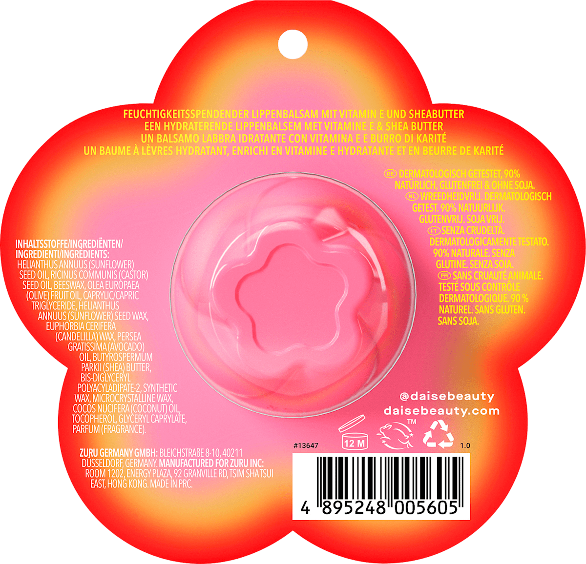 DAISE Lip Care Lip Balm Juicy Pomegranate, 7 g