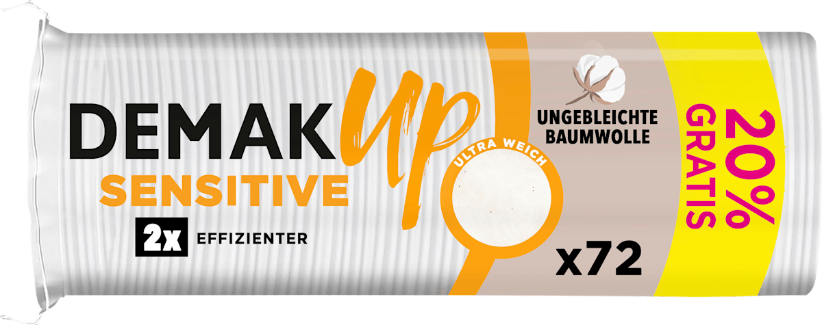 Demak'Up Cotton Pads Sensitive, 72 pcs
