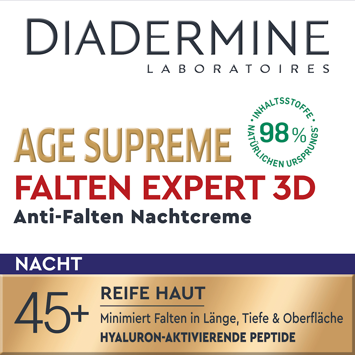 Diadermine Anti-Wrinkle Night Cream Age Supreme Wrinkle Expert 3D, 50 ml