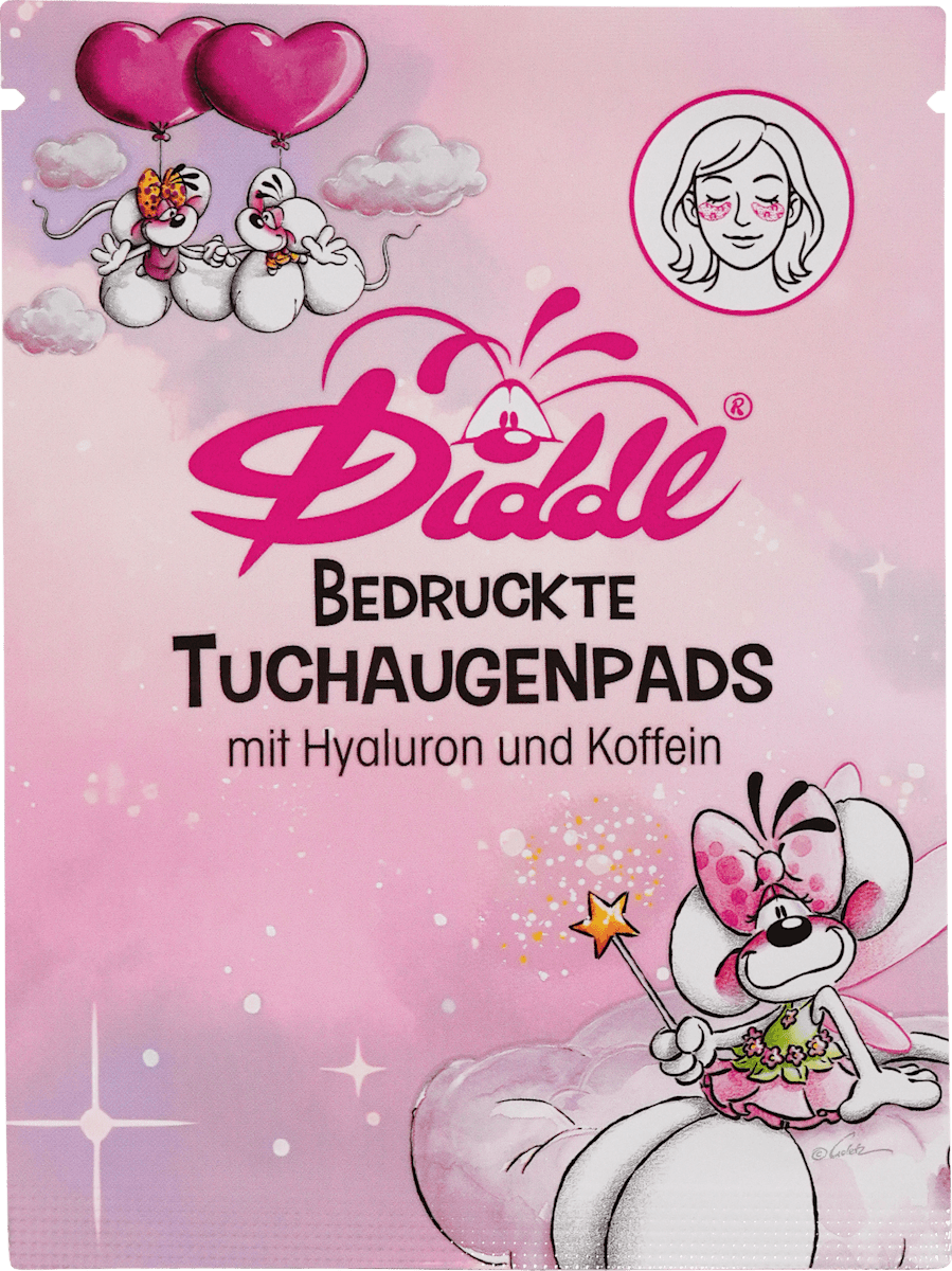 Diddl Eye Pads Printed Sheet Hyaluron & Caffeine (1 pair), 2 pcs