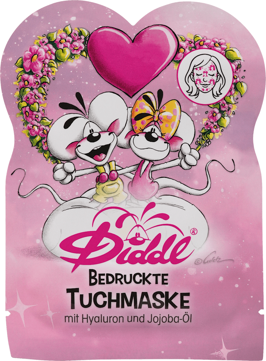 Diddl Sheet Mask Printed Hyaluron & Jojoba Oil, 1 pc