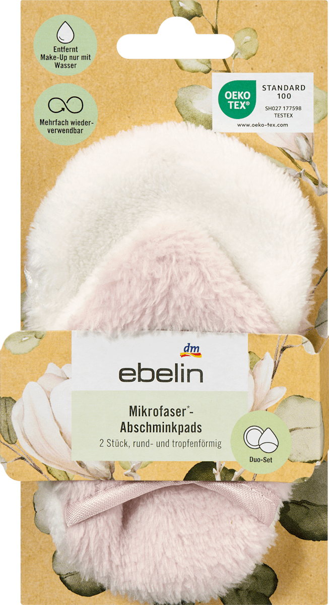 ebelin Microfibre Make-up Remover Pads, 2 pcs