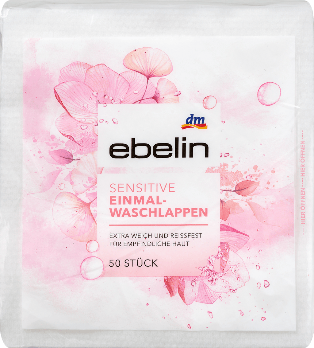 ebelin Disposable Washcloths Sensitive, 50 pcs