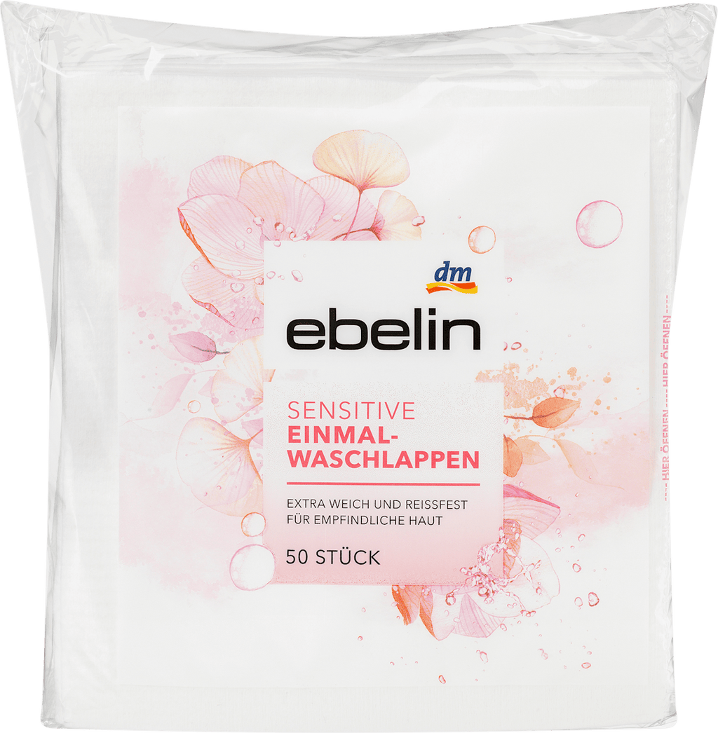 ebelin Disposable Washcloths Sensitive, 50 pcs