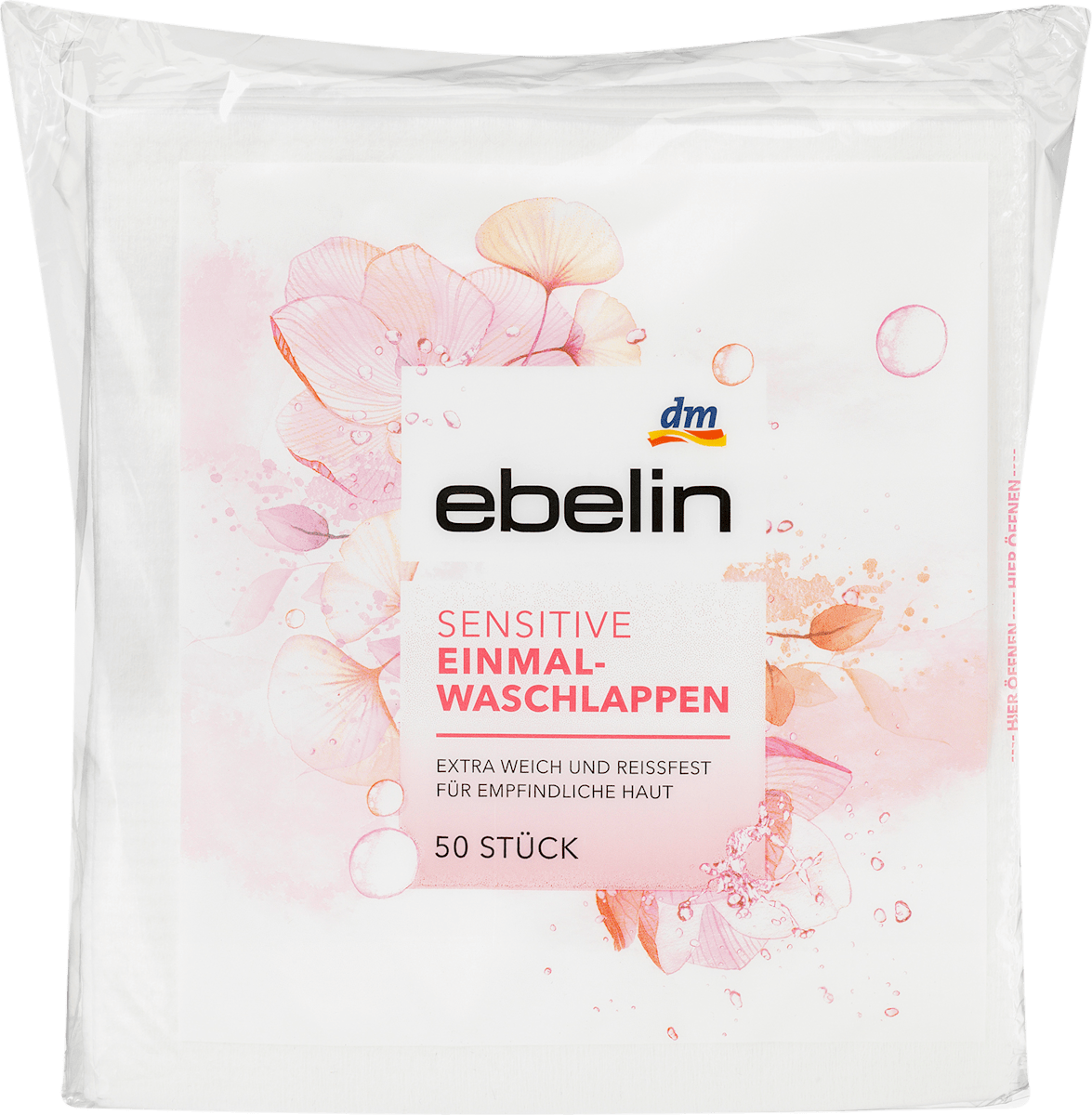 ebelin Disposable Washcloths Sensitive, 50 pcs