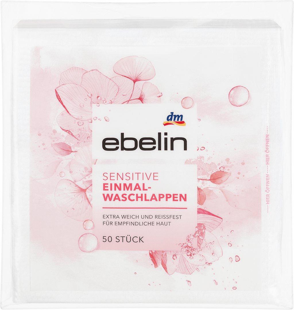 ebelin Disposable Washcloths Sensitive, 50 pcs