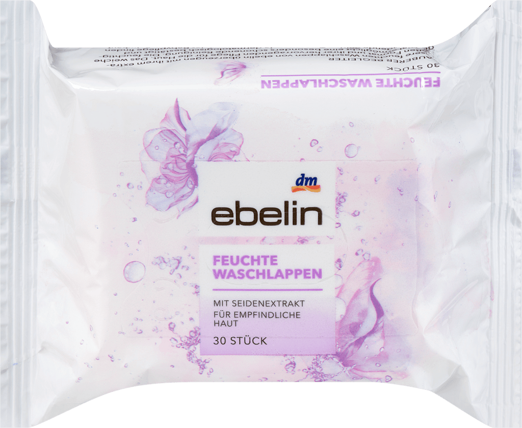 ebelin Wet Washcloths with Silk Extract, 30 pcs