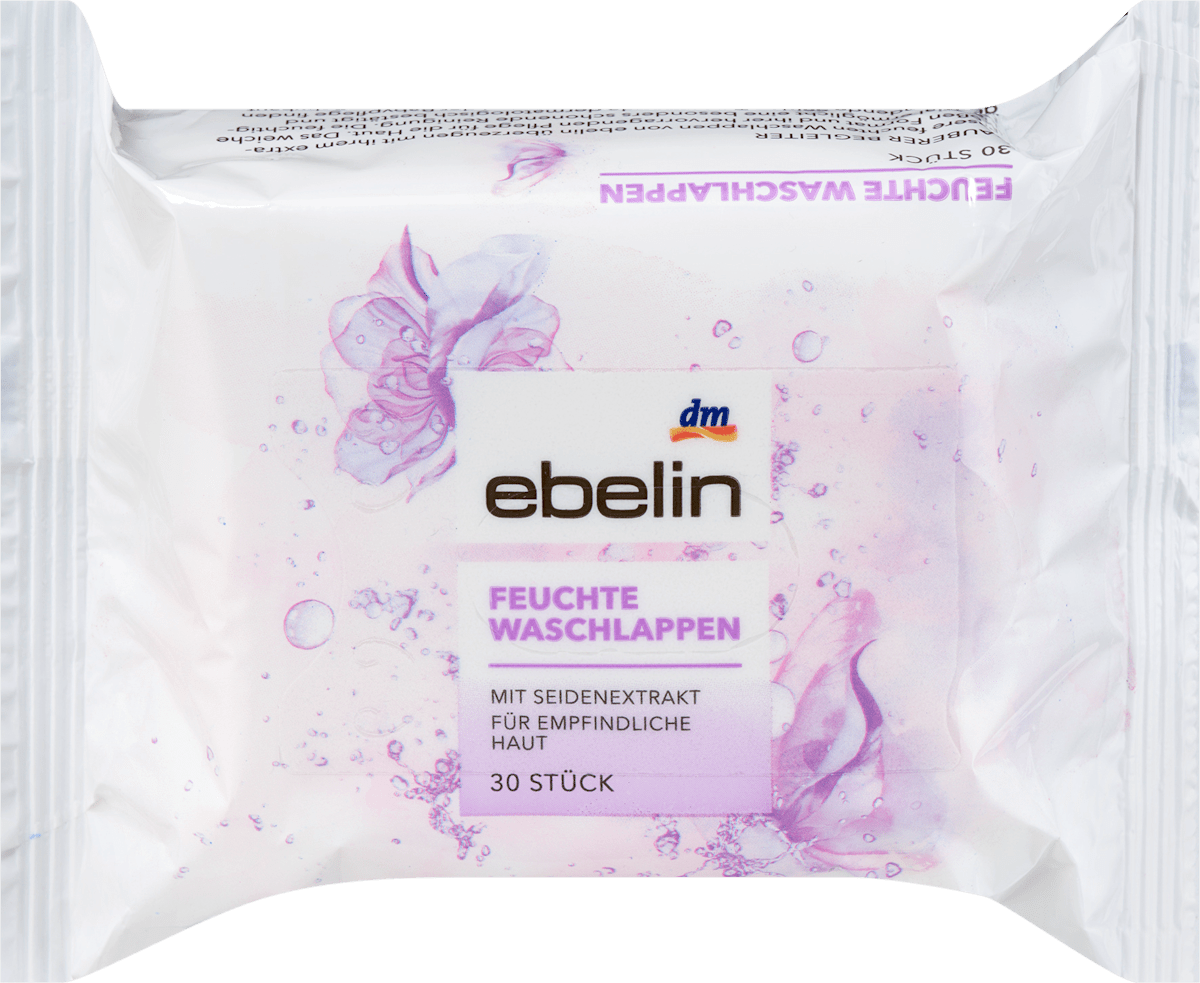 ebelin Wet Washcloths with Silk Extract, 30 pcs