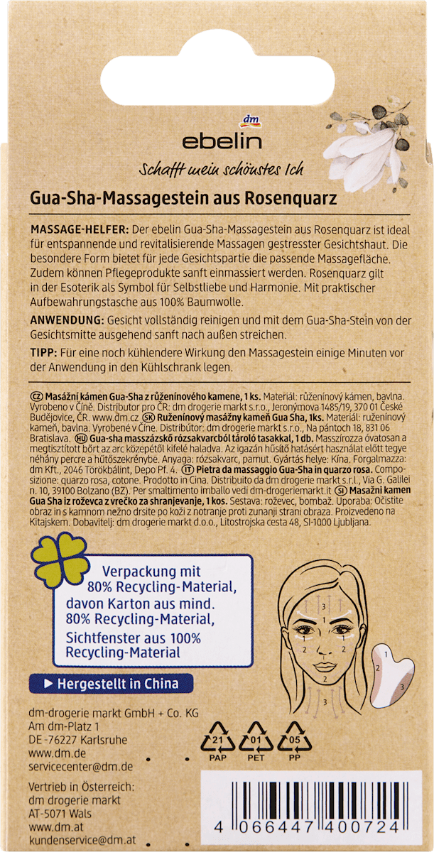 ebelin Gua Sha Y-Stone Rose Quartz – detail