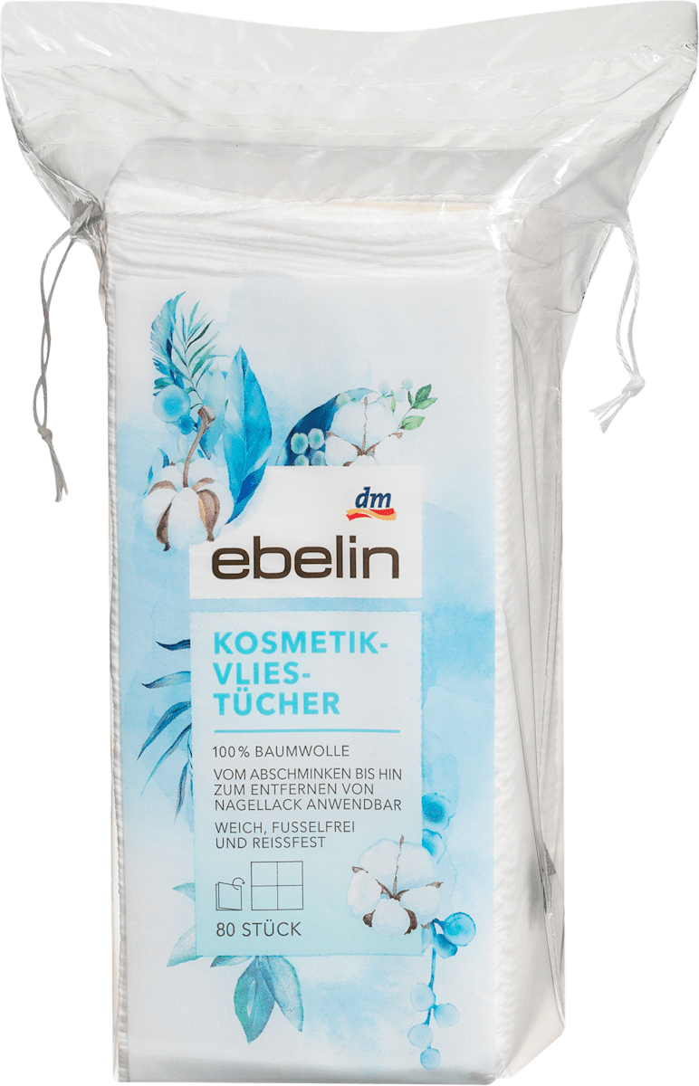ebelin Cosmetic Cotton Wipes, 80 pcs