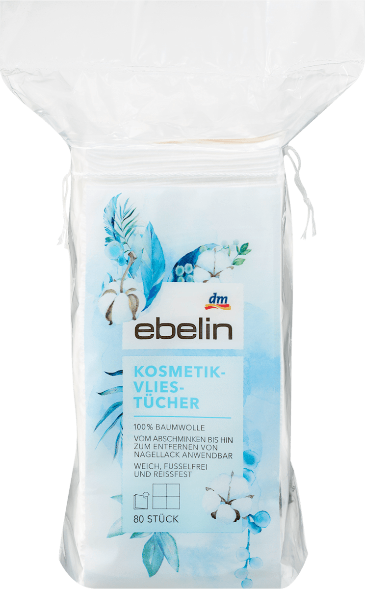 ebelin Cosmetic Cotton Wipes, 80 pcs
