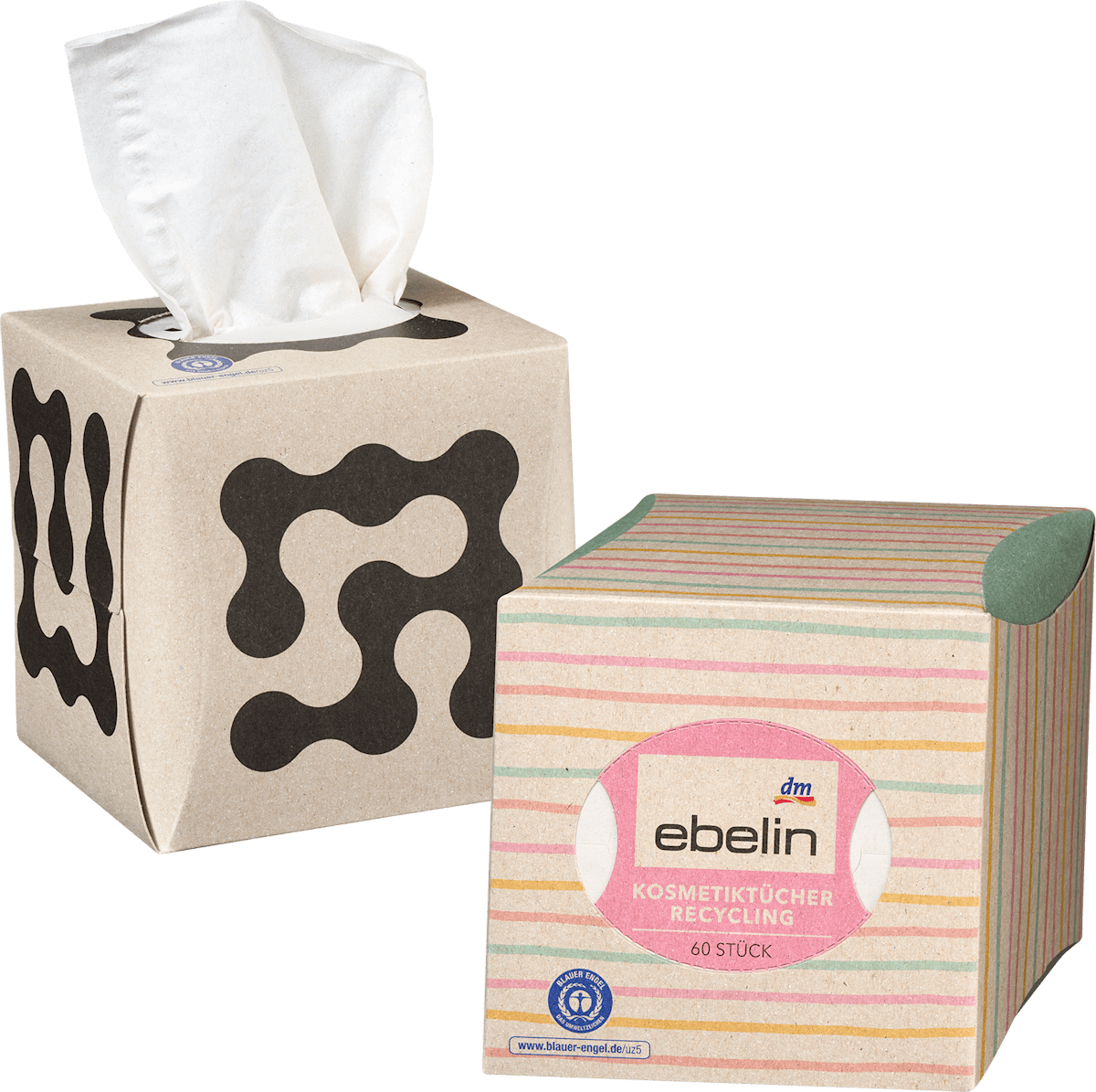 ebelin Recycled Facial Tissues 3-ply, 60 pcs