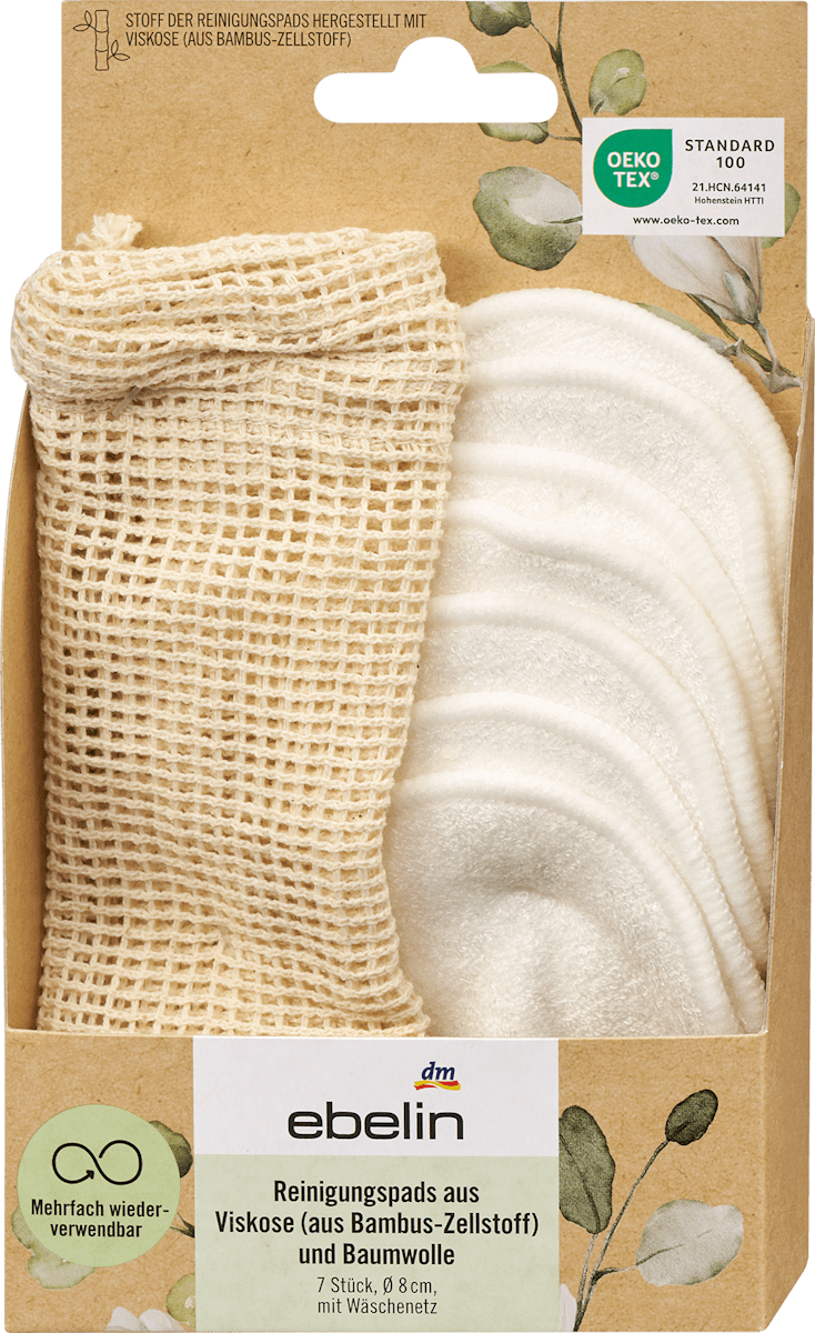 ebelin Cleansing Pads with Laundry Net, 7 pcs