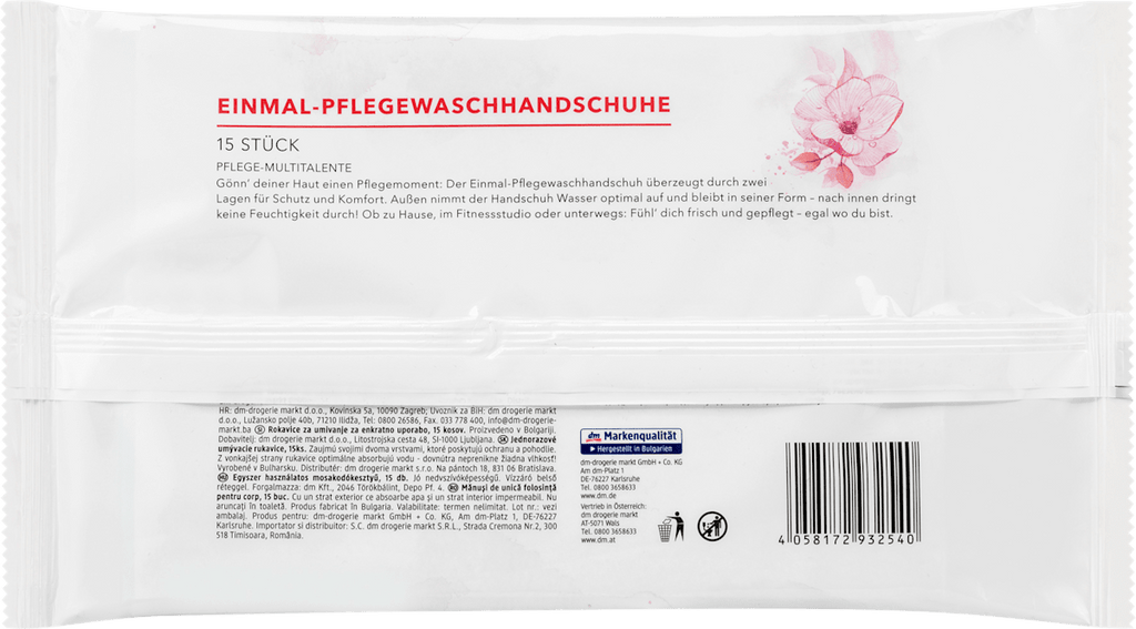 ebelin Disposable Care Washing Gloves 15 pcs