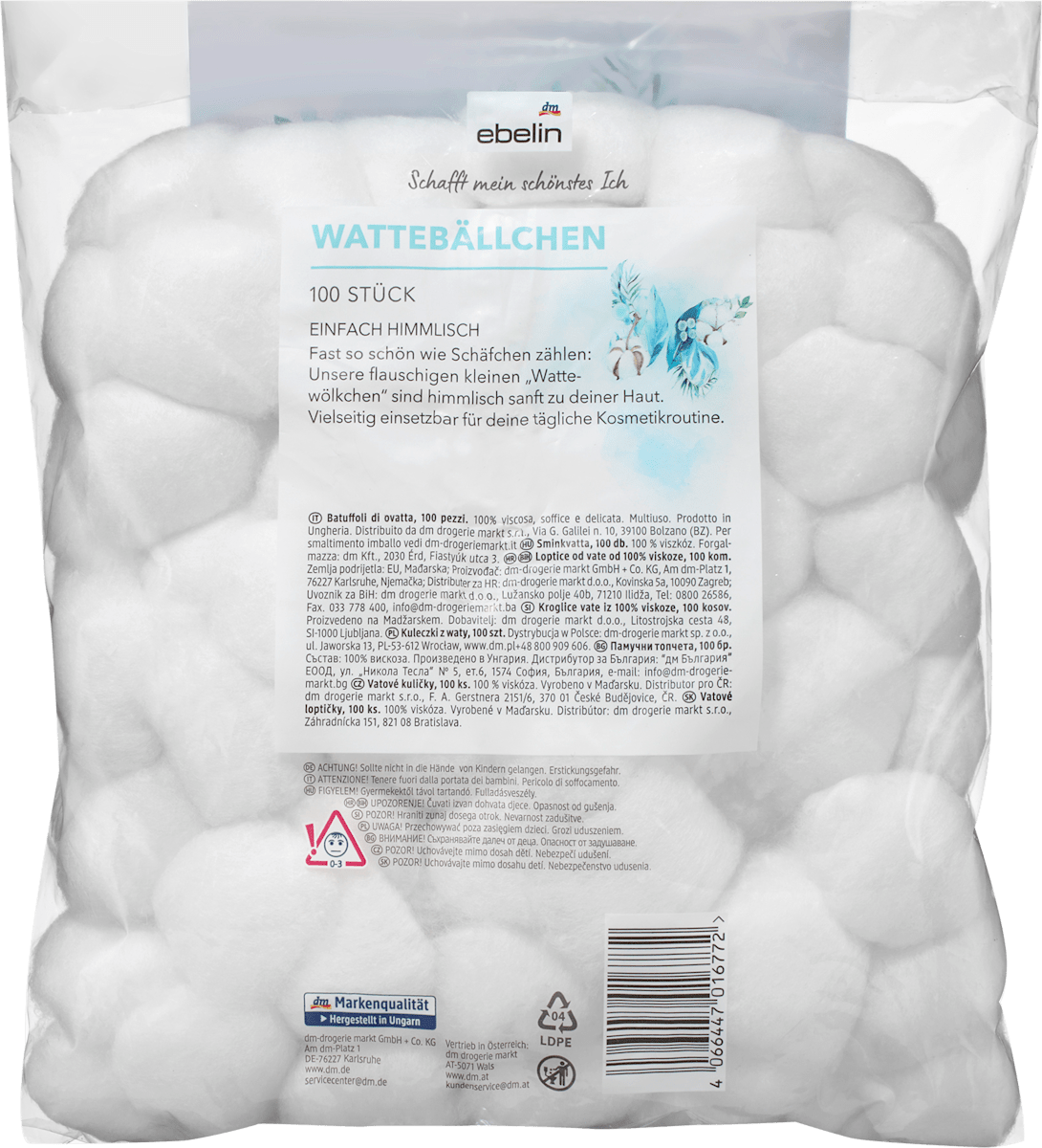 ebelin Cotton Balls 100 pcs