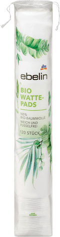 ebelin Organic Cotton Pads GOTS Certified, 120 pcs