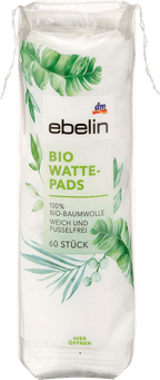 ebelin Organic Cotton Pads GOTS 60 pcs