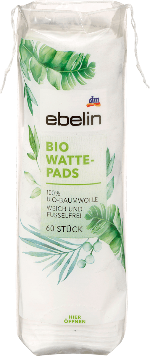 ebelin Organic Cotton Pads GOTS 60 pcs