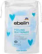 ebelin Exfoliating Cotton Pads Hearts, 40 pcs