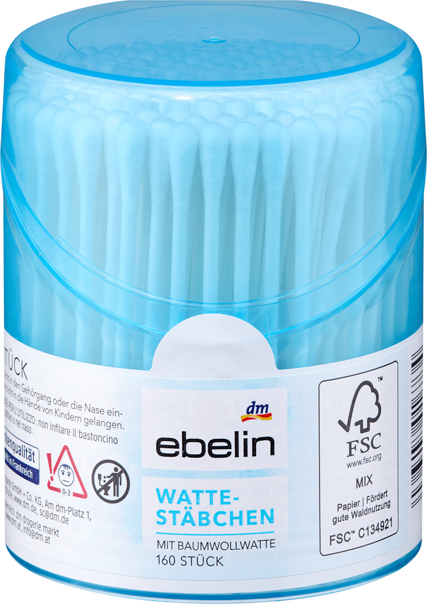 ebelin Cotton Buds Box, 160 pcs