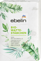 ebelin Organic Cotton Buds Recycled GOTS Certified, 200 pcs
