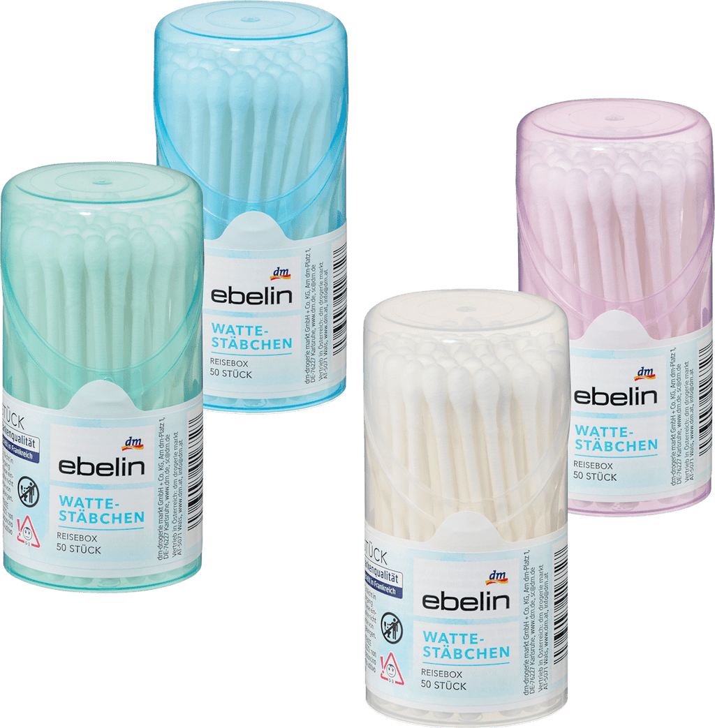 ebelin Cotton Buds Travel Size 50 pcs