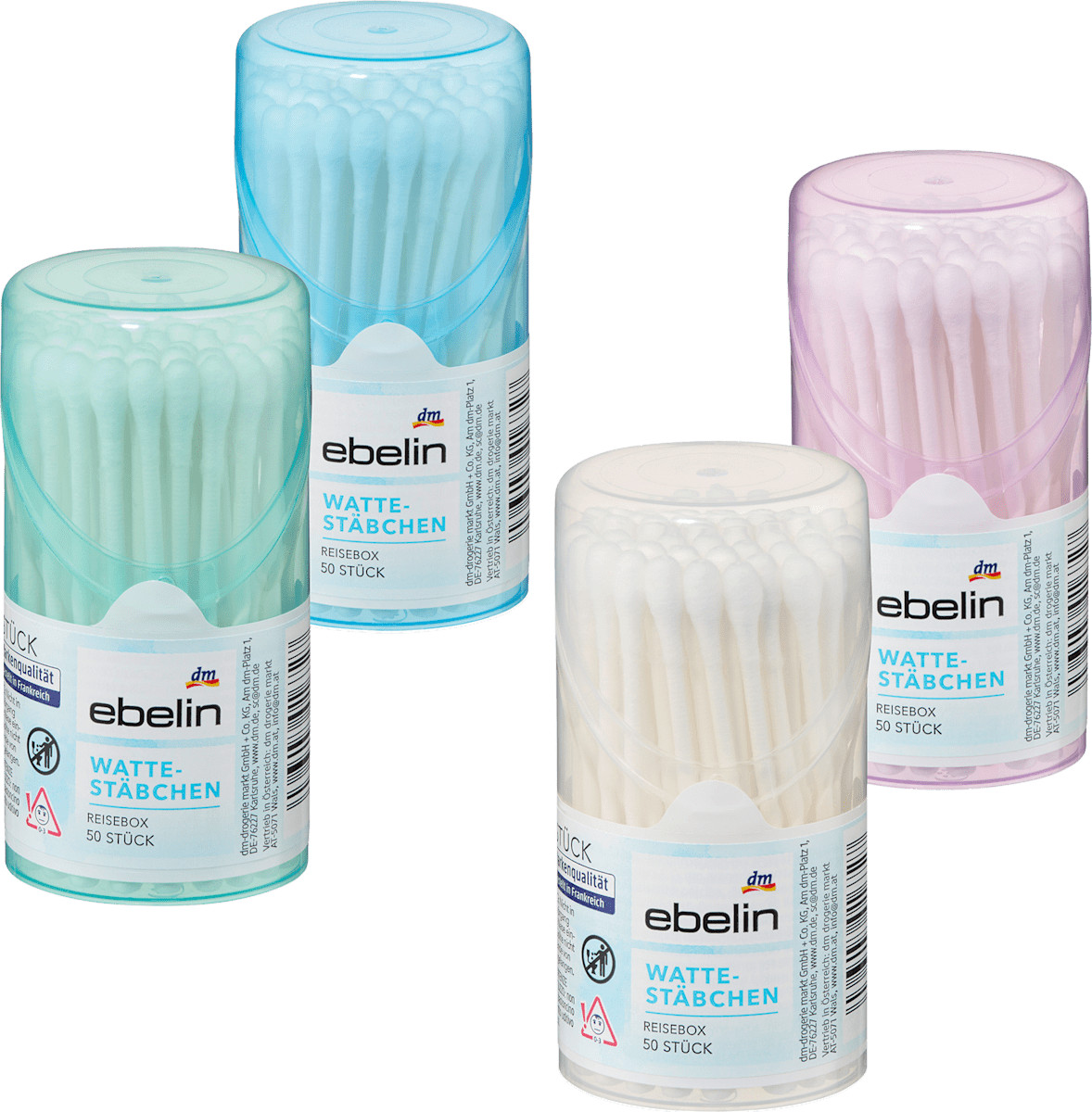 ebelin Cotton Buds Travel Size 50 pcs