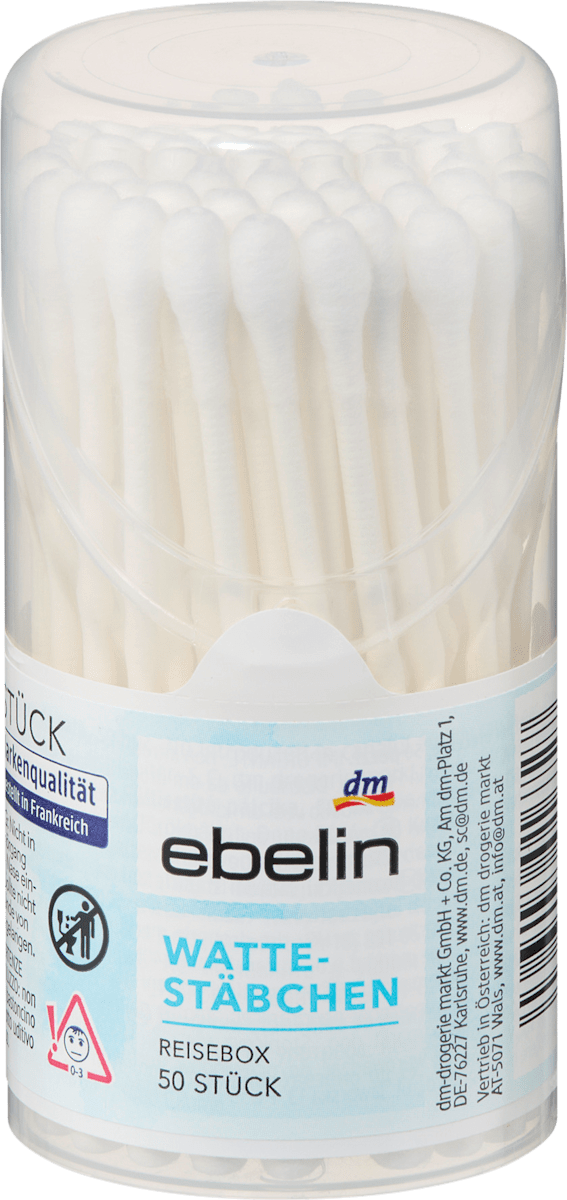 ebelin Cotton Buds Travel Size 50 pcs