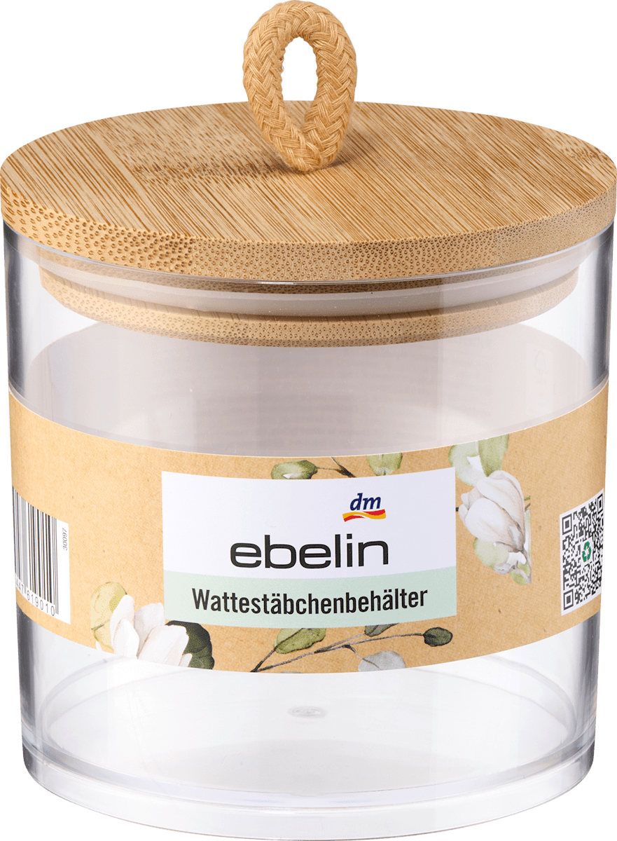 ebelin Cotton Bud Holder Transparent, 1 pc