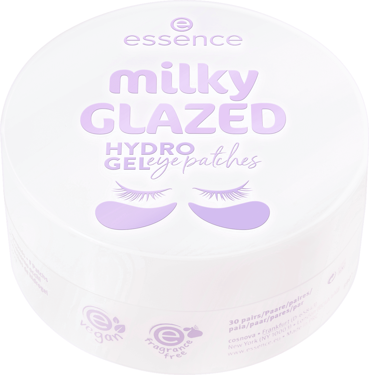 essence Eye Pads Milky Glazed Hydro Gel, 30 pairs, 60 pcs
