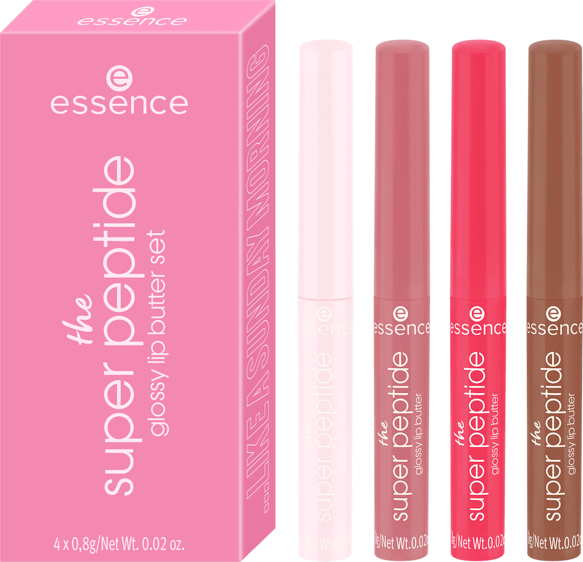 essence Gift Set The Super Peptide Glossy Lip Butter, 4 pcs