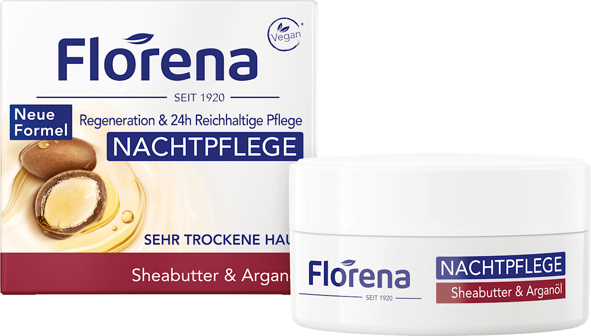Florena Night Cream Shea Butter & Argan Oil, 50 ml