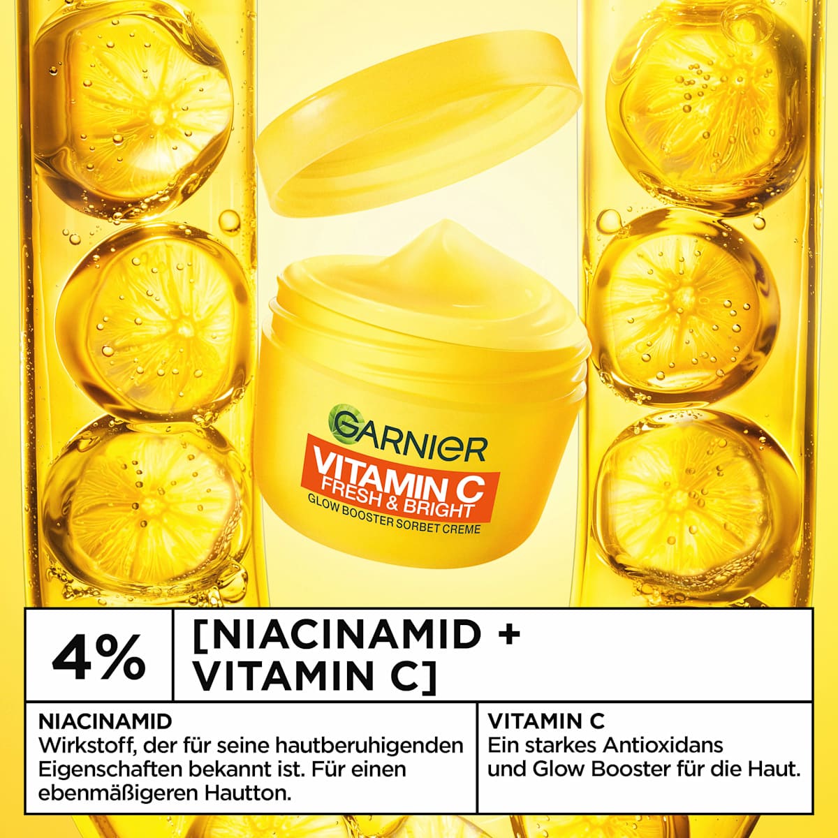 GARNIER Glow Booster Sorbet Cream Vitamin C, 85 ml
