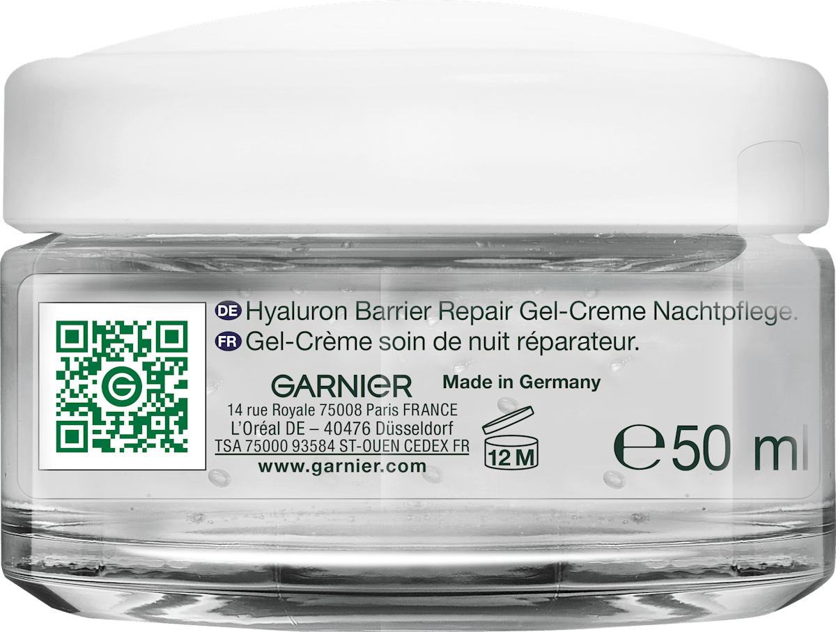 GARNIER Night Cream Gel Hyaluron Barrier Repair, 50 ml