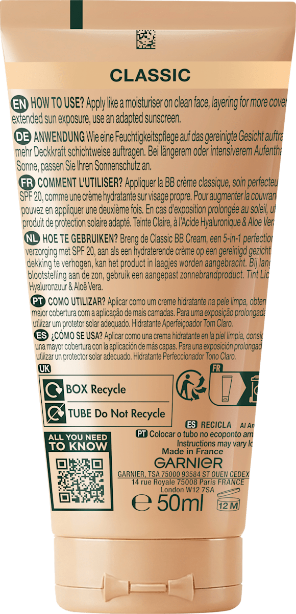 Garnier Skin Active BB Cream All-in-1 Care Light SPF 15, 50 ml