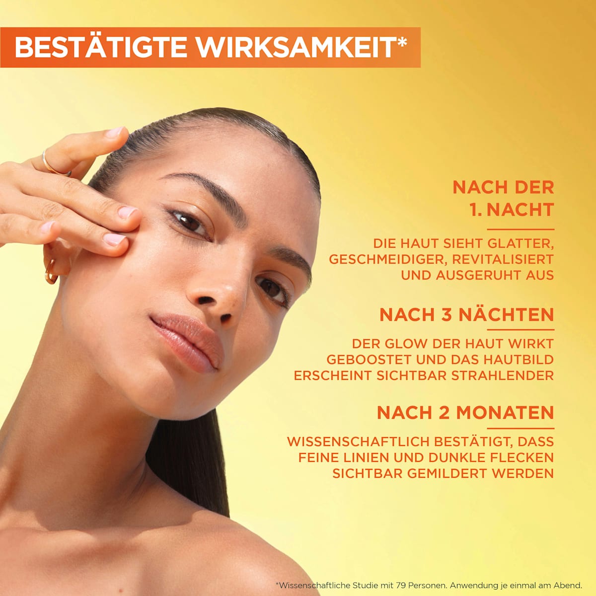 Garnier Skin Active Night Serum Glow Booster with Vitamin C & Hyaluronic Acid, 30 ml