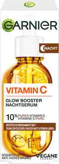 Garnier Skin Active Night Serum Glow Booster with Vitamin C & Hyaluronic Acid, 30 ml
