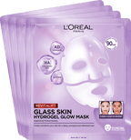 L'ORÉAL PARiS Face Mask Glass Skin Hydrogel Glow Mask Multipack, 4 pcs