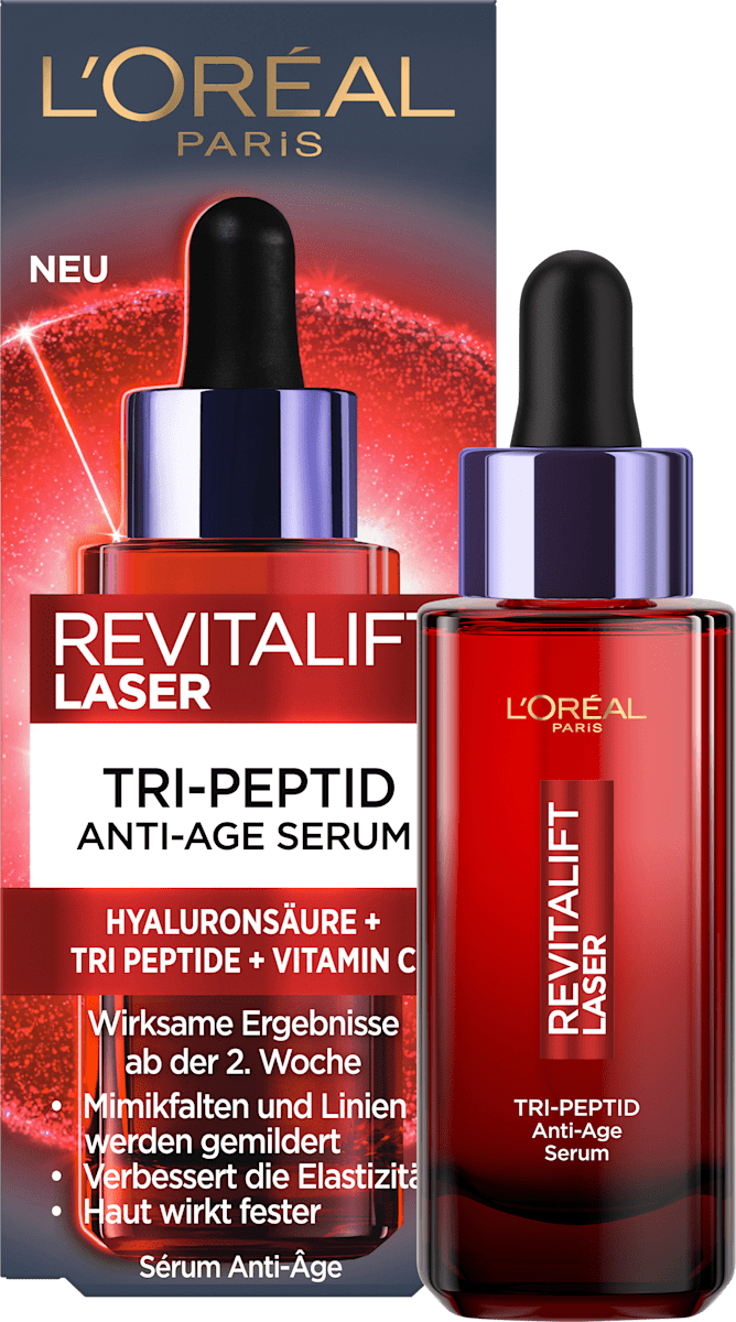 L'ORÉAL PARiS REVITALIFT Anti-Aging Laser Serum with Tri-Peptides, Hyaluronic Acid and Vitamin C, 30 ml