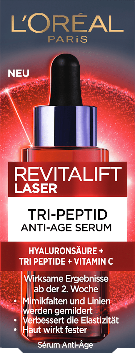 L'ORÉAL PARiS REVITALIFT Anti-Aging Laser Serum with Tri-Peptides, Hyaluronic Acid and Vitamin C, 30 ml