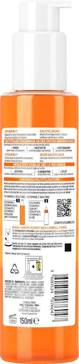 L'Oréal Paris Revitalift Clinical Vitamin C Cleansing Foam 150 ml