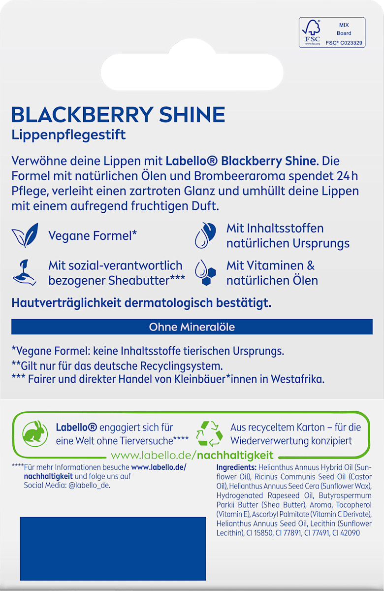 Labello Lip Care Blackberry Shine, 4.8 g