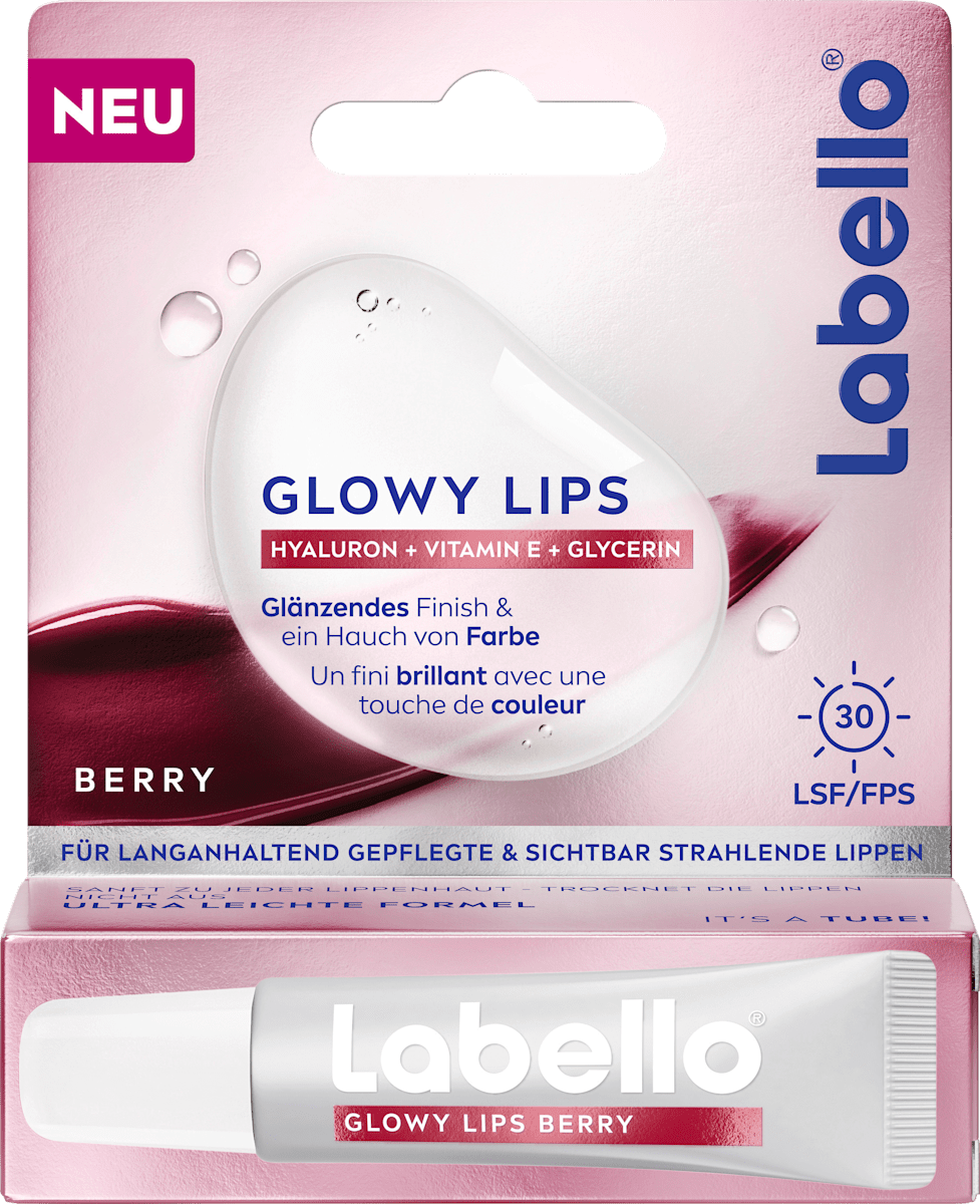 Labello Lip Care Glowy Lips Berry SPF 30, 10 ml