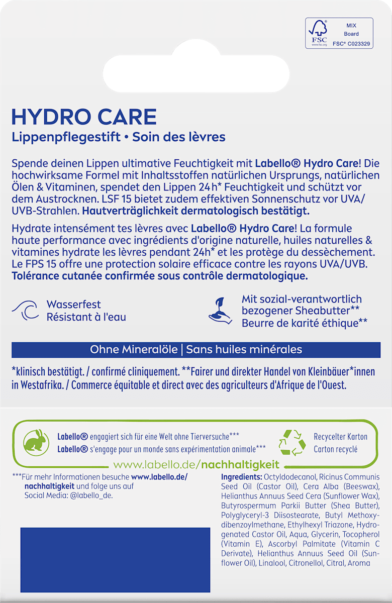 Labello Lip Care Hydro Care SPF 15, 4.8 g