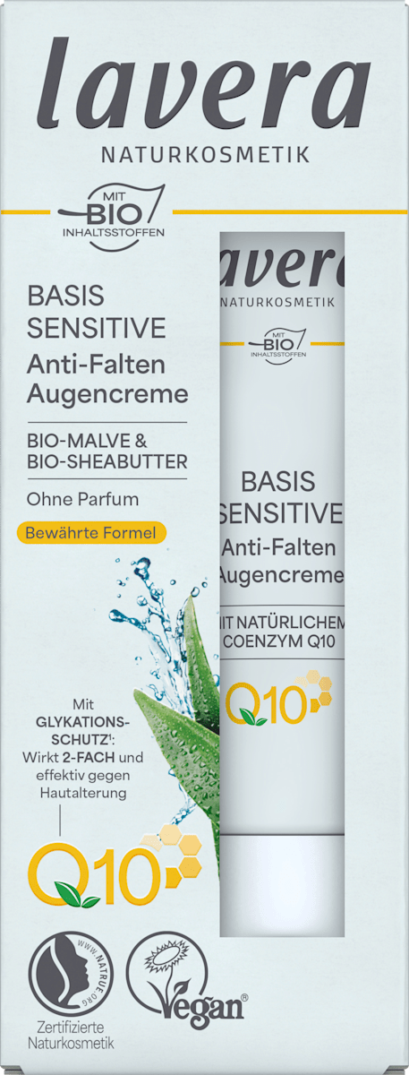 lavera NATURKOSMETIK Anti-Wrinkle Eye Cream Q10 Basis Sensitiv, 15 ml