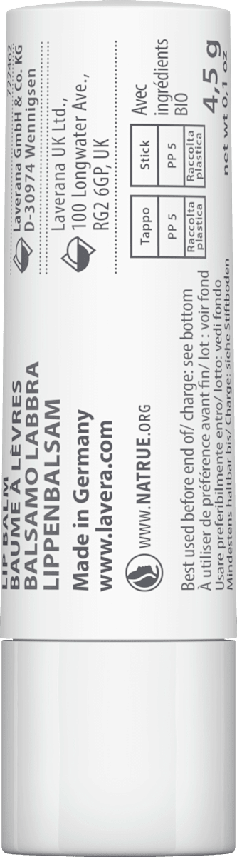 lavera NATURKOSMETIK Lip Balm Basis Sensitiv, 4.5 g